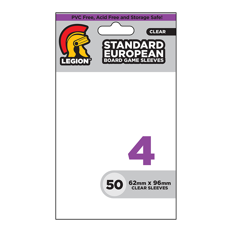 Legion Board Game Sleeves - Standard European Clear (50)