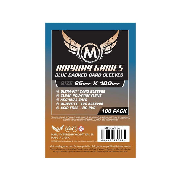 Mayday MDG-7102-B Blue Backed 7 Wonders Card Sleeves (100) Titan Bear Gaming Mayday MDG-7102-B Blue Backed 7 Wonders Card Sleeves (100) Titan Bear Gaming