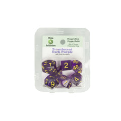 Role 4 Initiative 50114 Translucent Dark Purple w/ Gold Polyhedral Dice Set (7-ct)