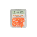 Role 4 Initiative 50106 Translucent Orange w/ White Polyhedral Dice Set (7-ct)
