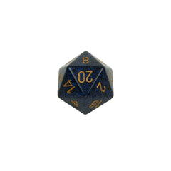 Chessex CHXXS2093 Golden Cobalt™ Speckled 34mm d20 single