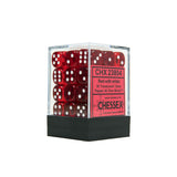 Chessex CHX23804 36 Red w/ white Translucent 12mm d6 Dice Block