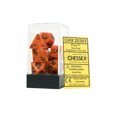 Chessex CHX25303 Fire™ Speckled Polyhedral Dice Set
