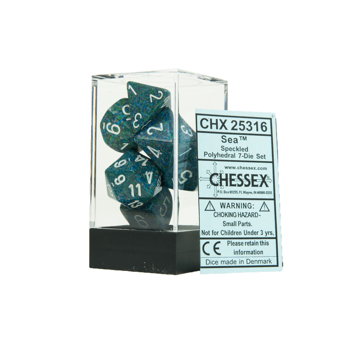 Chessex CHX25316 Sea™ Speckled Polyhedral Dice Set
