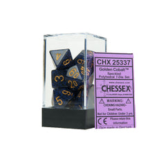 Chessex CHX25337 Golden Cobalt™ Speckled Polyhedral Dice Set