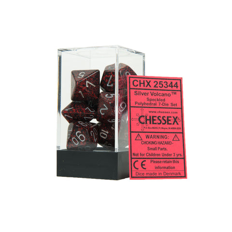 Chessex CHX25344 Silver Volcano™ Speckled Polyhedral Dice Set