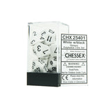 Chessex CHX25401 Opaque White w/black Polyhedral Dice Set