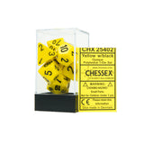 Chessex CHX25402 Opaque Yellow w/black Polyhedral Dice Set