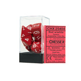 Chessex CHX25404 Opaque Red w/white Polyhedral Dice Set