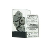 Chessex CHX25410 Opaque Grey w/black Polyhedral Dice Set
