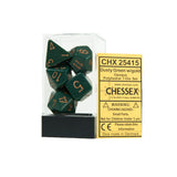 Chessex CHX25415 Opaque Dusty Green w/gold Polyhedral Dice Set