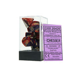 Chessex CHX26426 Purple-Red w/gold Gemini™ Polyhedral Dice Set