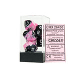 Chessex CHX26430 Black-Pink w/white Gemini™ Polyhedral Dice Set