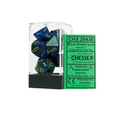 Chessex CHX26436 Blue-Green w/gold Gemini™ Polyhedral Dice Set