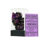 Chessex CHX26440 Black-Purple w/gold Gemini™ Polyhedral Dice Set