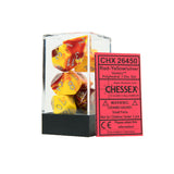 Chessex CHX26450 Red-Yellow w/silver Gemini™ Polyhedral Dice Set