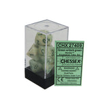 Chessex CHX27409 Green w/ dark green Marble™ Polyhedral Dice Set