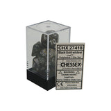 Chessex CHX27418 Black Gold w/ silver Leaf™ Polyhedral Dice Set