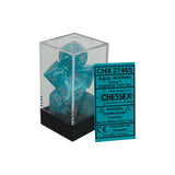 Chessex CHX27465 Aqua w/ silver Cirrus™ Polyhedral Dice Set