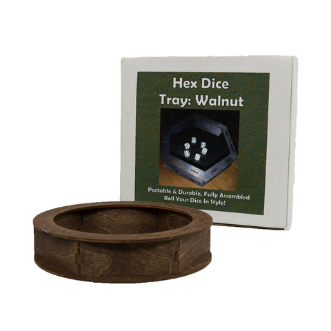 Blue Panther Hexagonal Dice Tray - Walnut