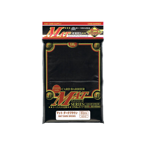KMC 80 Count MAT DARK BROWN BARRIER Non-Gloss Deck Protectors - Trading Card Sleeves KMC 80 Count MAT DARK BROWN BARRIER Non-Gloss Deck Protectors - Trading Card Sleeves