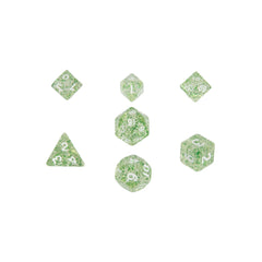 MDG 4205 Ethereal Green w/ White Mini Polyhedral Dice Set