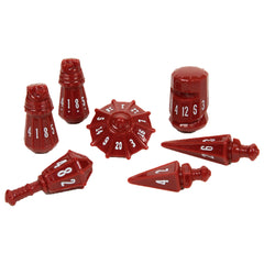 PolyHero Dice: Warrior Set Crimson with Bone White