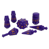 PolyHero Dice: Warrior Set Vorpal Purple with Amber