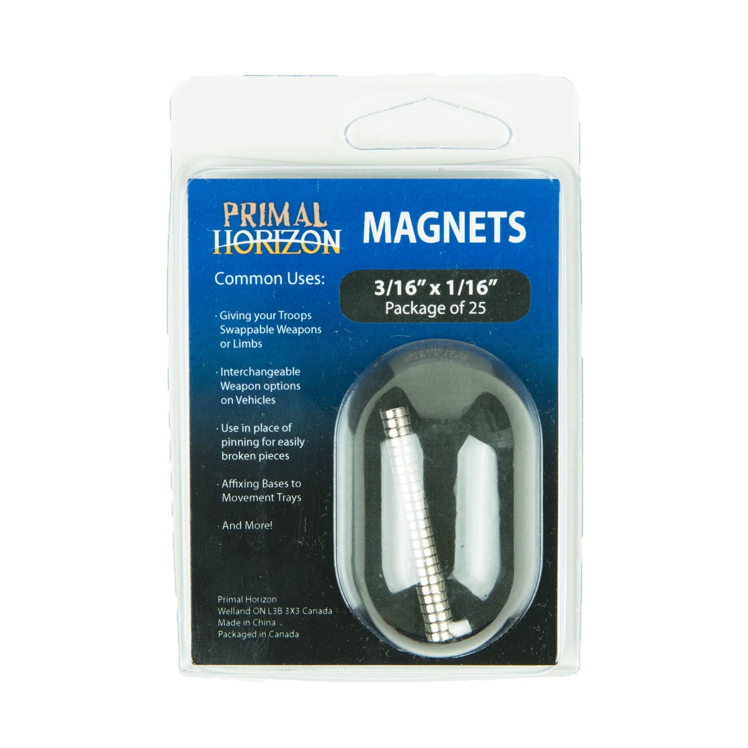 Primal Horizon Magnets: 3/16 in x 1/16 in (25)