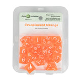Role 4 Initiative 50106 Translucent Orange w/ White Polyhedral Dice Set (15-ct)