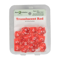 Role 4 Initiative 50101 Translucent Red w/ White Polyhedral Dice Set (15-ct)