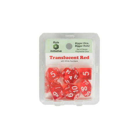 Role 4 Initiative 50101 Translucent Red w/ White Polyhedral Dice Set (7-ct)