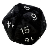 Jumbo 10" Plush D20 Black w/ Silver Numbering