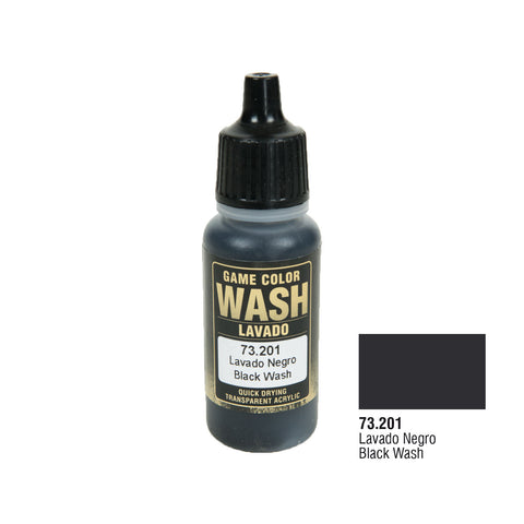 Vallejo 73.201 Game Color Wash: Black Wash, 17ml