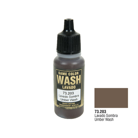 Vallejo 73.203 Game Color Wash: Umber Wash, 17ml