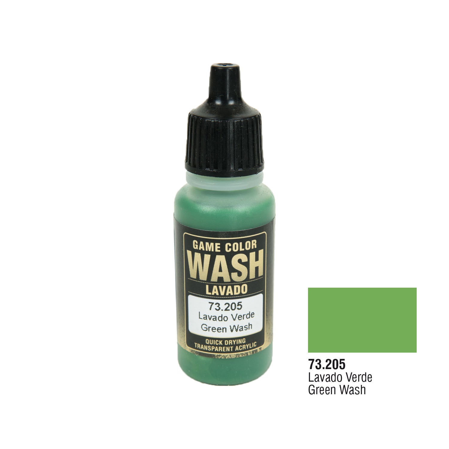 Vallejo 73.205 Game Color Wash: Green Wash, 17ml