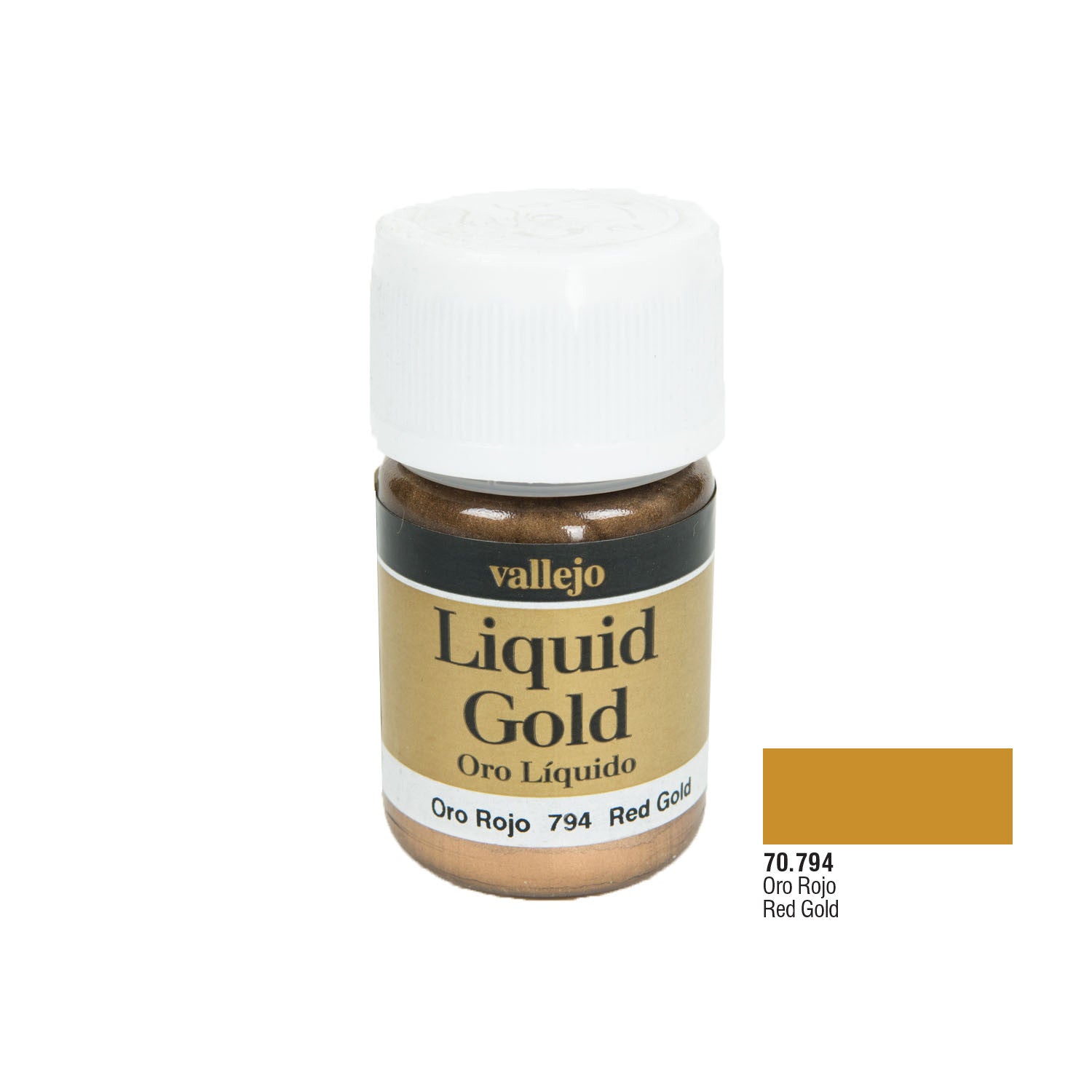 Vallejo 70.794 Liquid Gold: Red Gold, (Alcohol Based), 35 ml