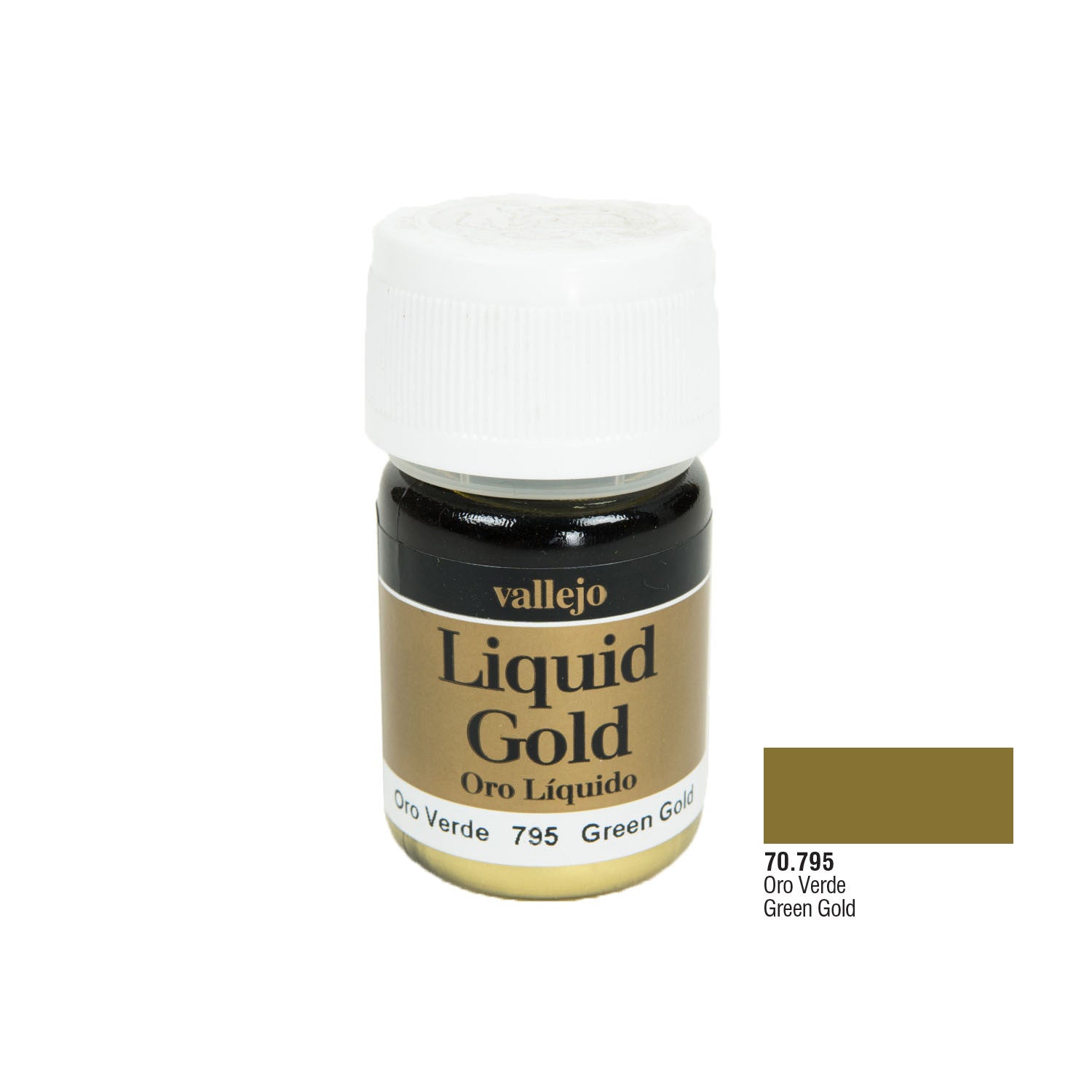 Vallejo 70.795 Liquid Gold: Green Gold, (Alcohol Based), 35 ml