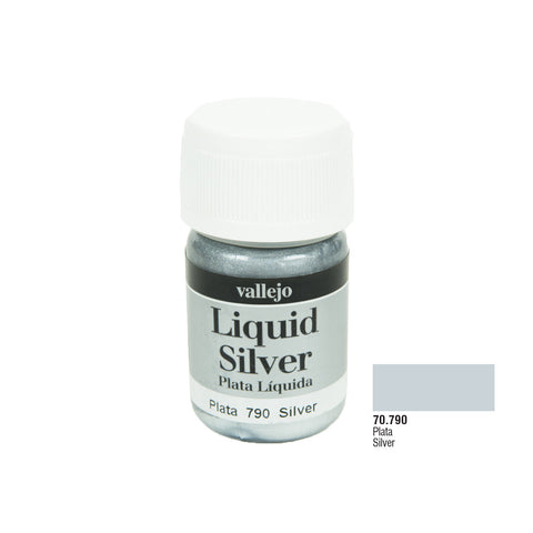Vallejo 70.790 Liquid Silver: Silver, Alcohol Based), 35 ml