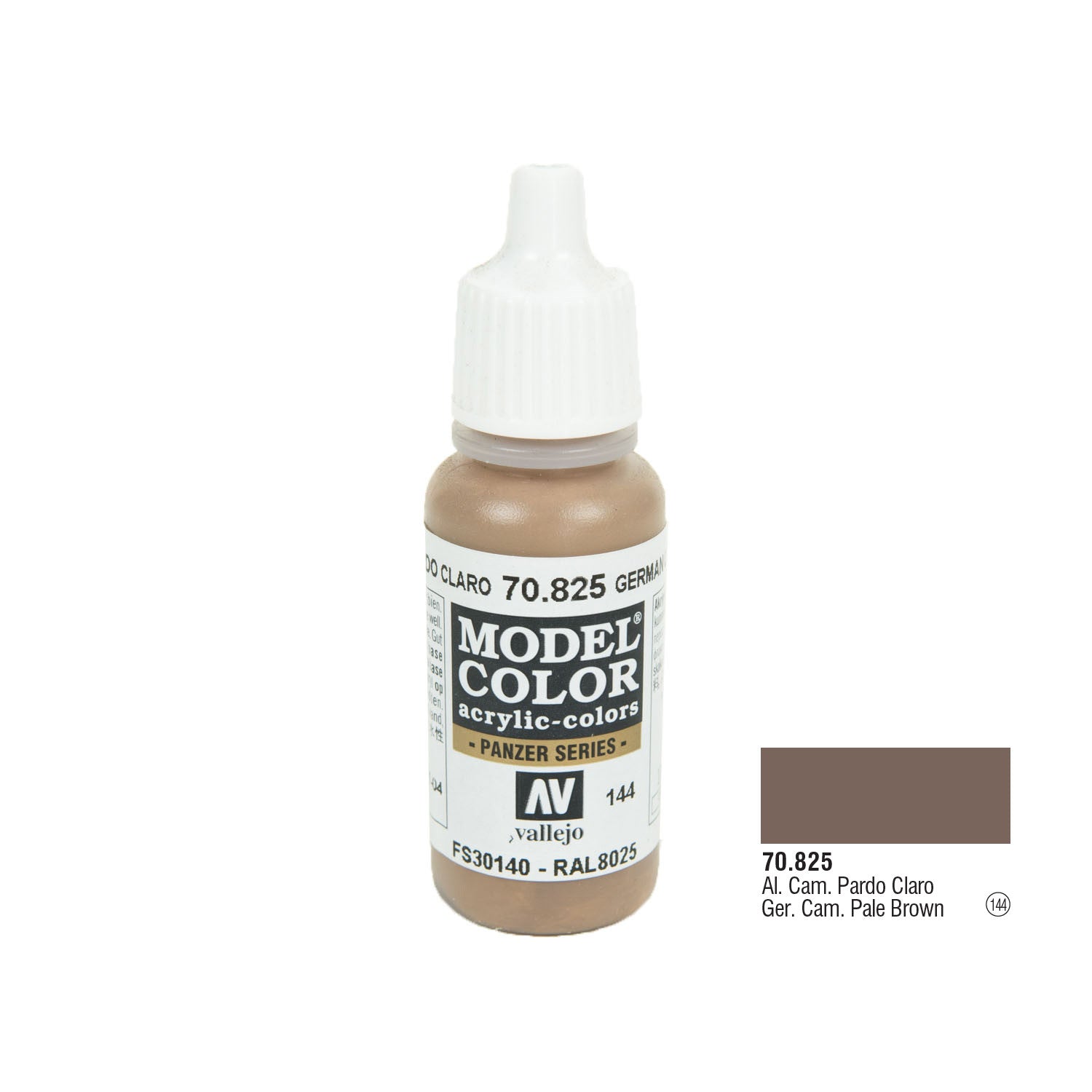 Vallejo Model Color Acrylfarbe – German Cam. Med. Brown, 17 Ml, Hochpigmentiert, Wasserbasiert, Für Modellbau & Miniaturen