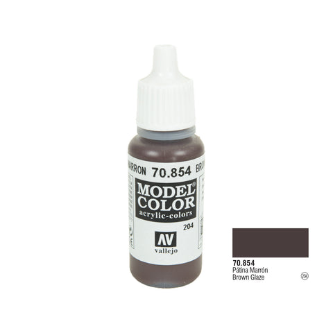 Vallejo 70.854 Model Color: Brown Glaze, 17ml