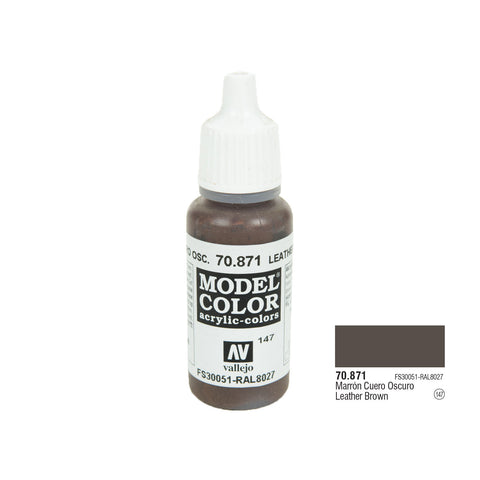 Vallejo 70.871 Model Color: Leather Brown, 17ml