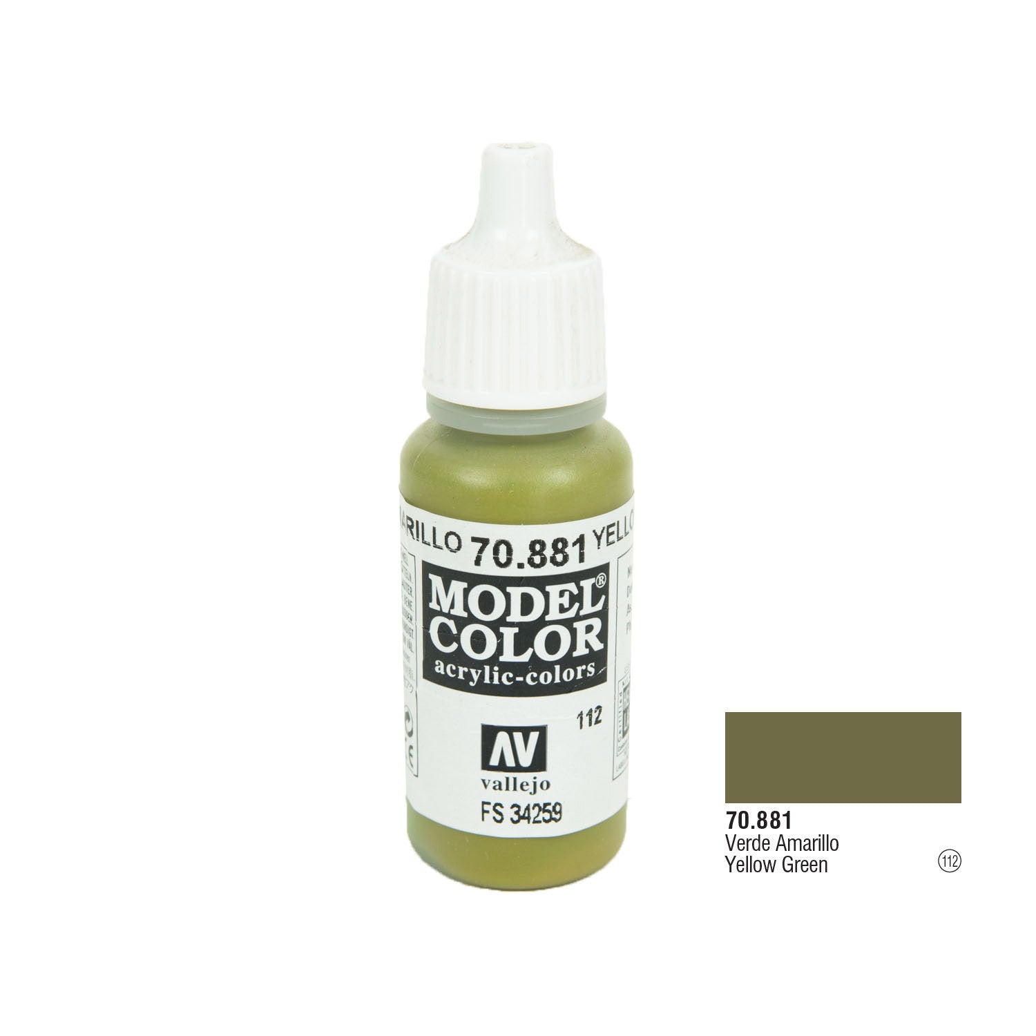 Vallejo Model Color Paint: Flat Yellow, Accessories & Supplies