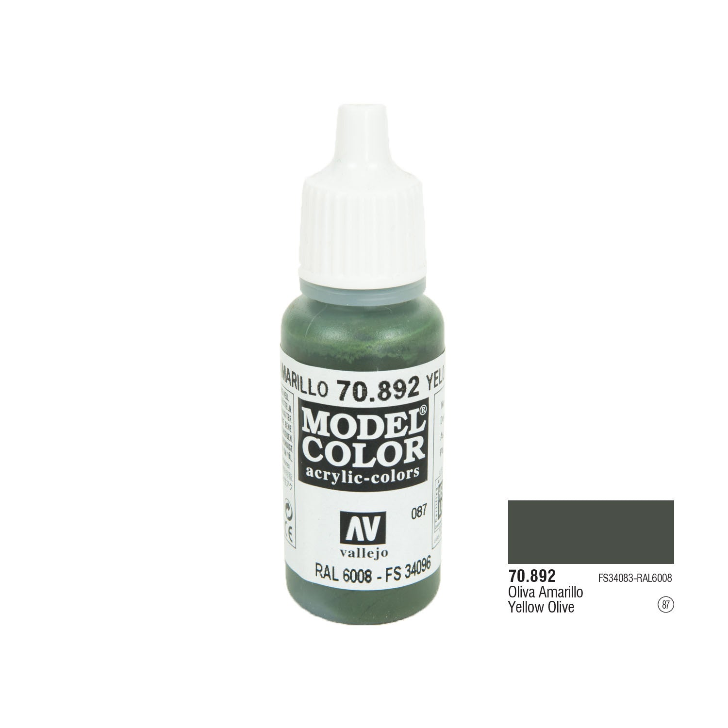 Vallejo 70.892 Model Color: Yellow Olive, 17ml