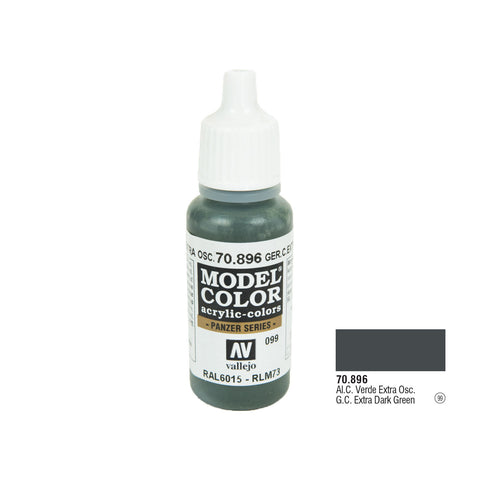Vallejo 70.896 Model Color: German Camo Extra Dark Green, 17ml