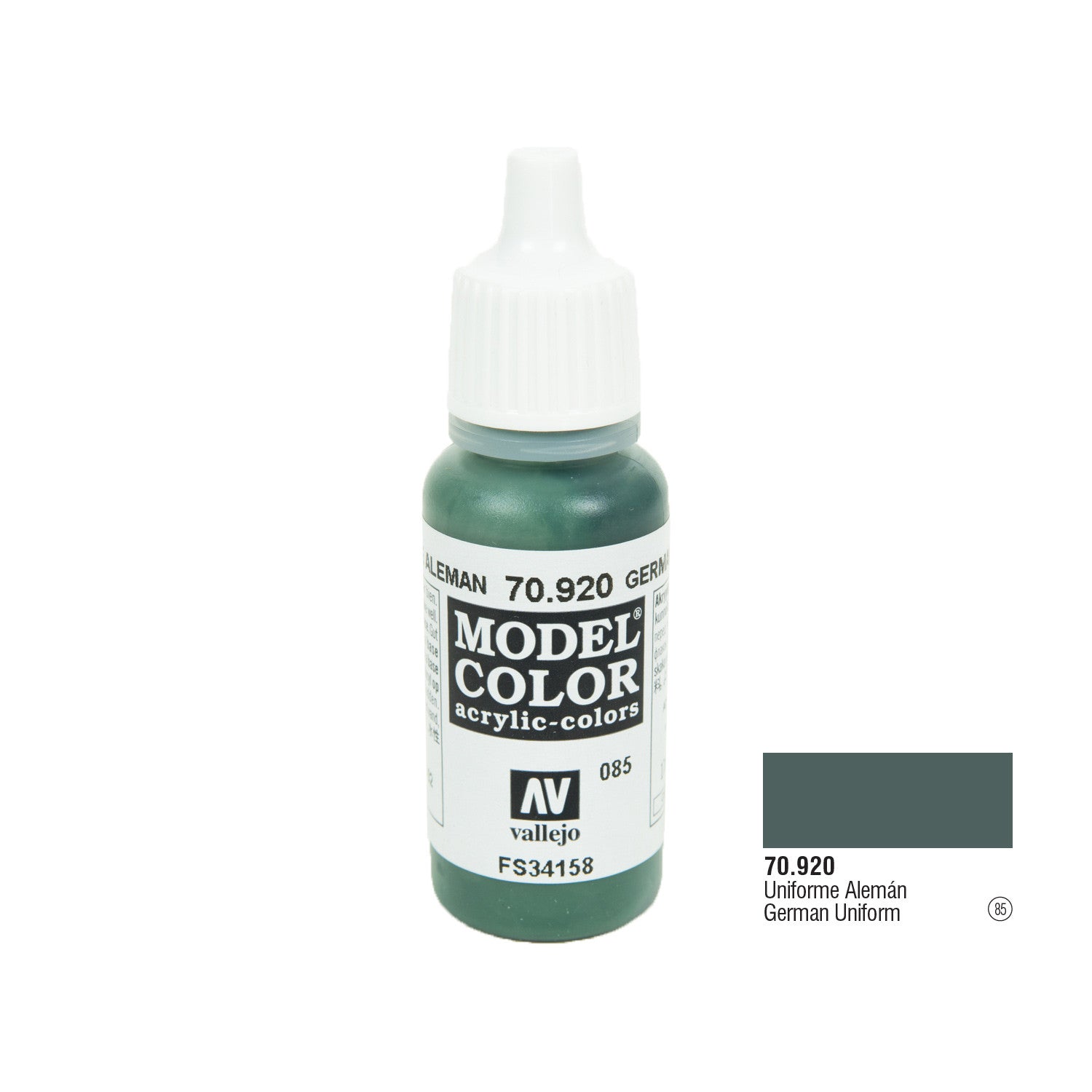 Vallejo 70.920 Model Color: German Uniform Green, 17ml