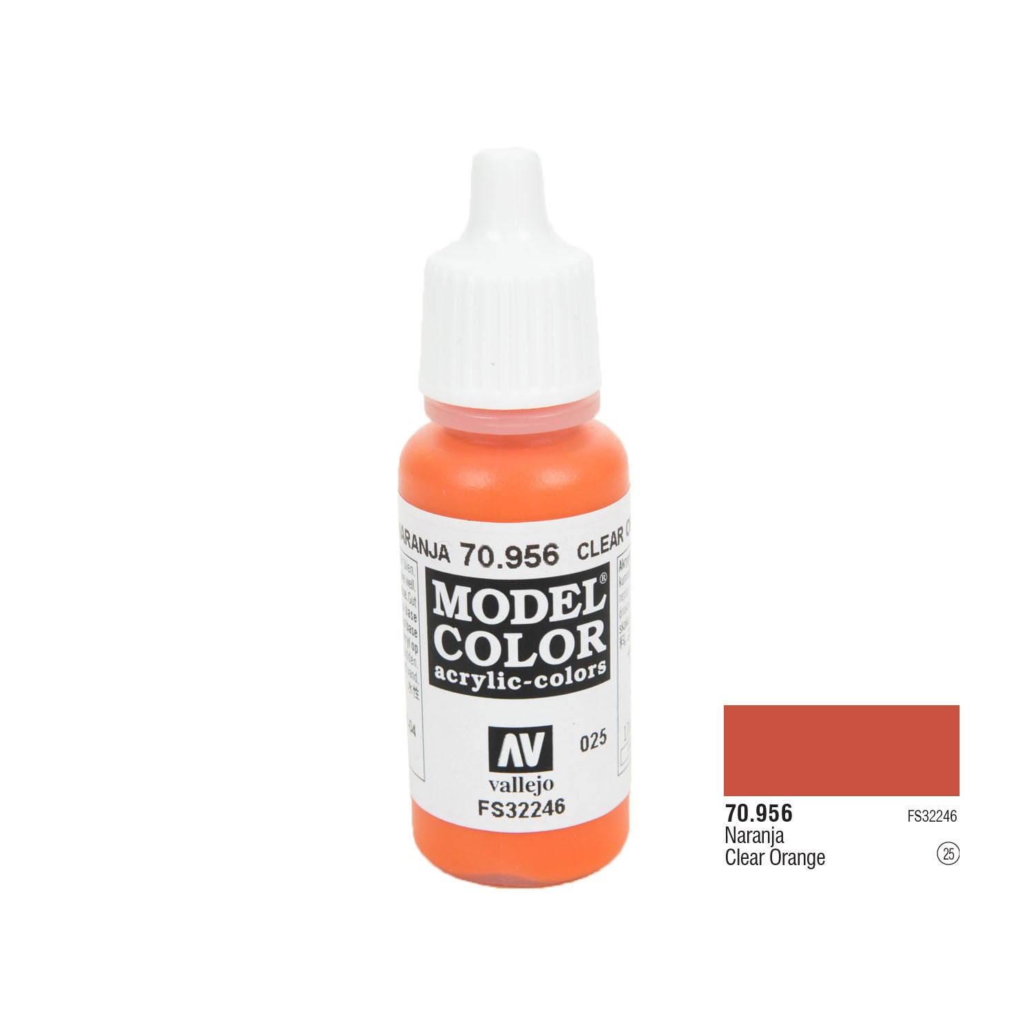 Vallejo 70.956 Model Color: Clear Orange, 17ml