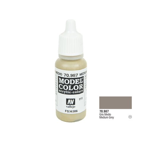 Vallejo 70.987 Model Color: Medium Grey, 17ml