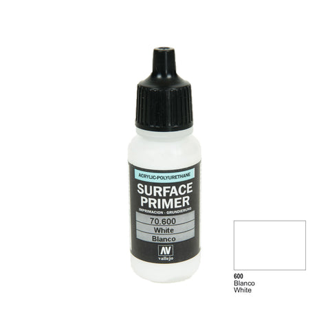 Vallejo 70.600 Surface Primer: White, 17ml