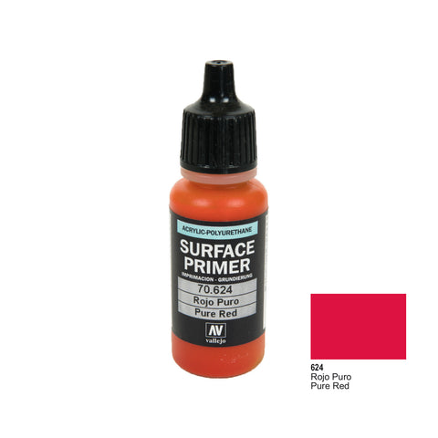 Vallejo 70.624 Surface Primer: Pure Red, 17ml